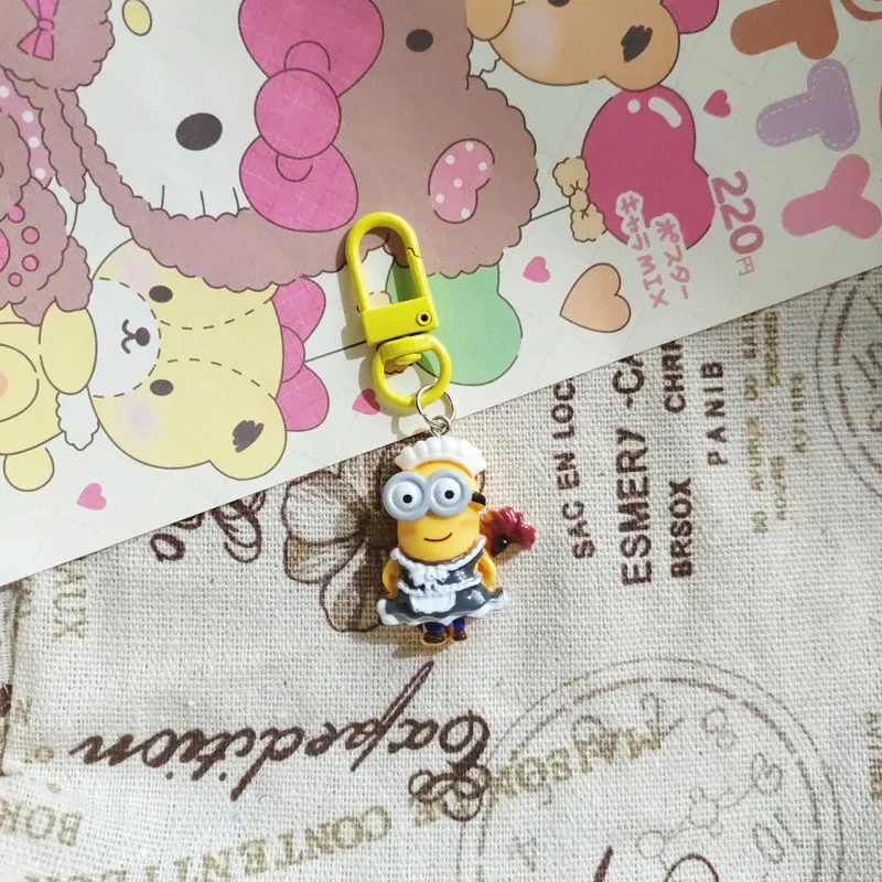 Portachiavi Minions Piccoli ciondoli Ciondolo Anime Cartoon Simpatico portachiavi per auto Catena Coppia Borsa Decorazione Accessori Regali creativi