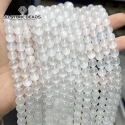 6 8 10mm Real Natural Gypsum Stone Beads For Jewelry Making White Selenite Beads For Jewelry Making DIY Bracelet Accessory
