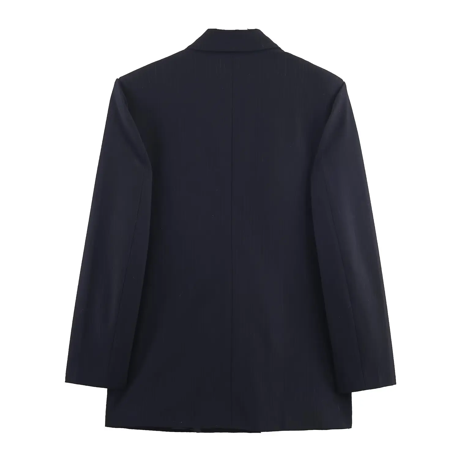 

Women's 2025 new loose double breasted fine stripe suit jacket casual lapel suit retro long sleeved women's Coat chic top