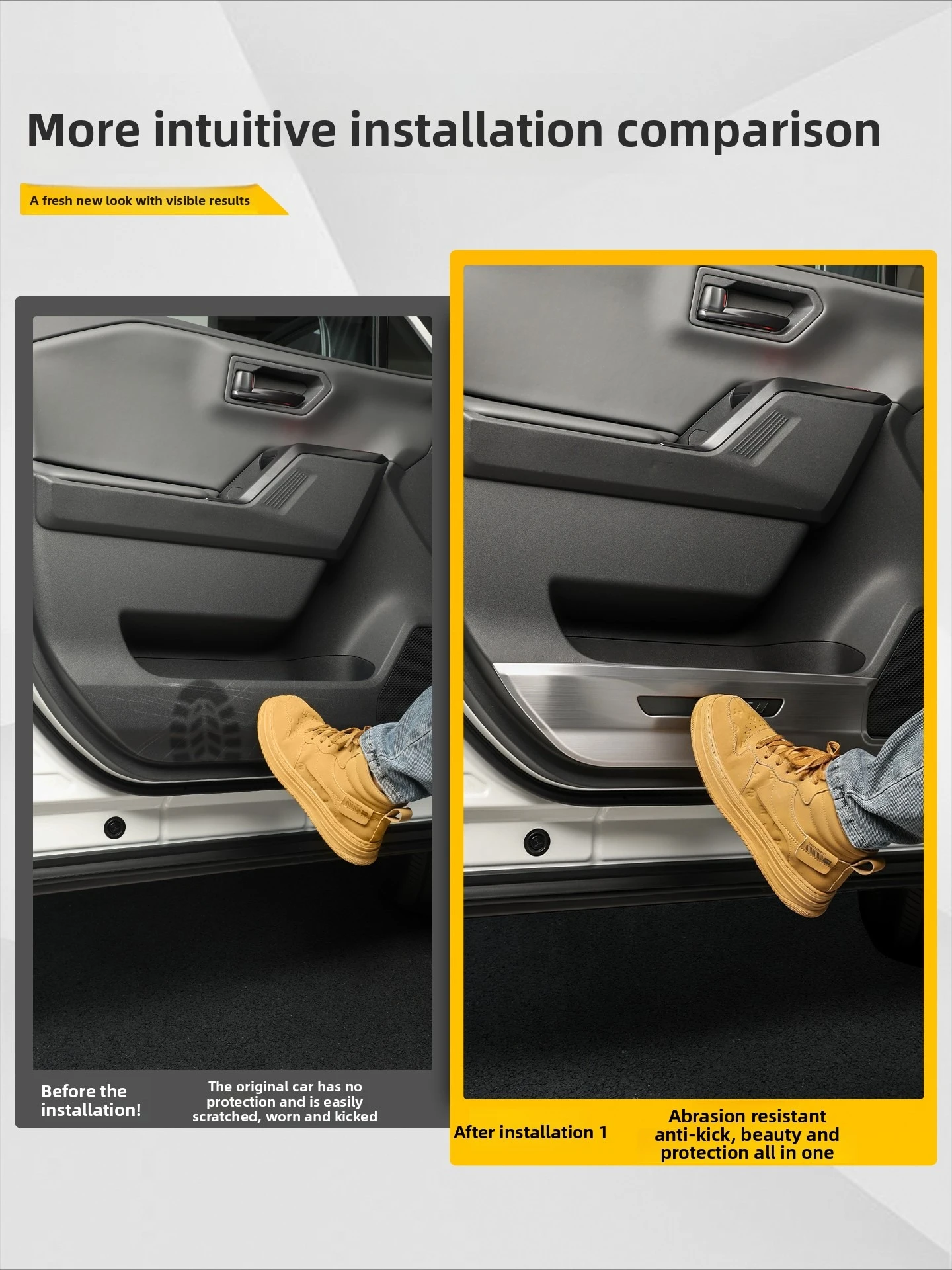 for Toyota RAV4 2026 Car Door Anti Kick Plate Cover Stainless Steel Anti-scratch Door Edge Protector Car Interior Trim Accessoy detail image 3