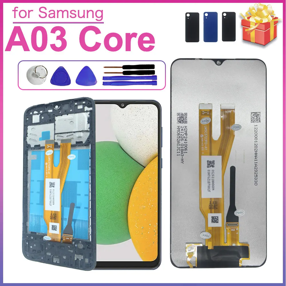 Pantalla LCD probada para Samsung Galaxy A03 Core, conjunto de repuesto de digitalizador con pantalla táctil para Samsung Galaxy A03 Core