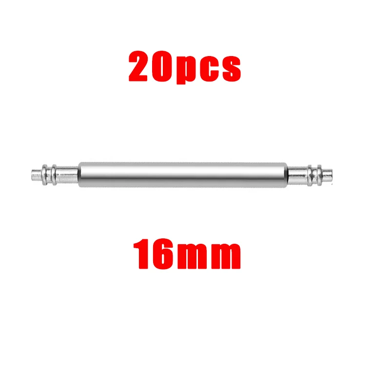 20pcs 시계 밴드 핀 1.8mm 직경 스프링 바 시계 액세서리 스테인레스 스틸 스프링로드 링크 핀 16mm 20mm 22mm 24mm 너비