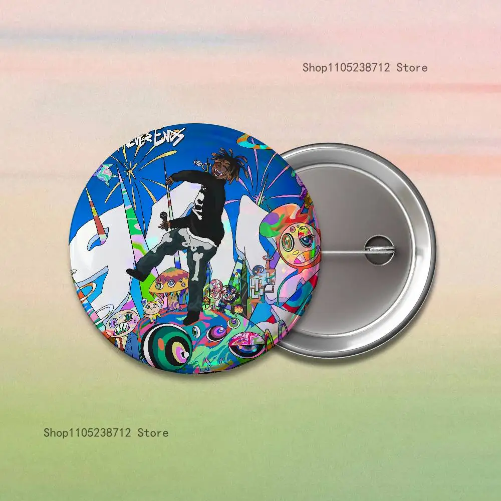 J-Juice WRLD Rap Button Pin Bright Printed Icon Gift For Friends Badge Collar Brooch Lapel Pin Metal