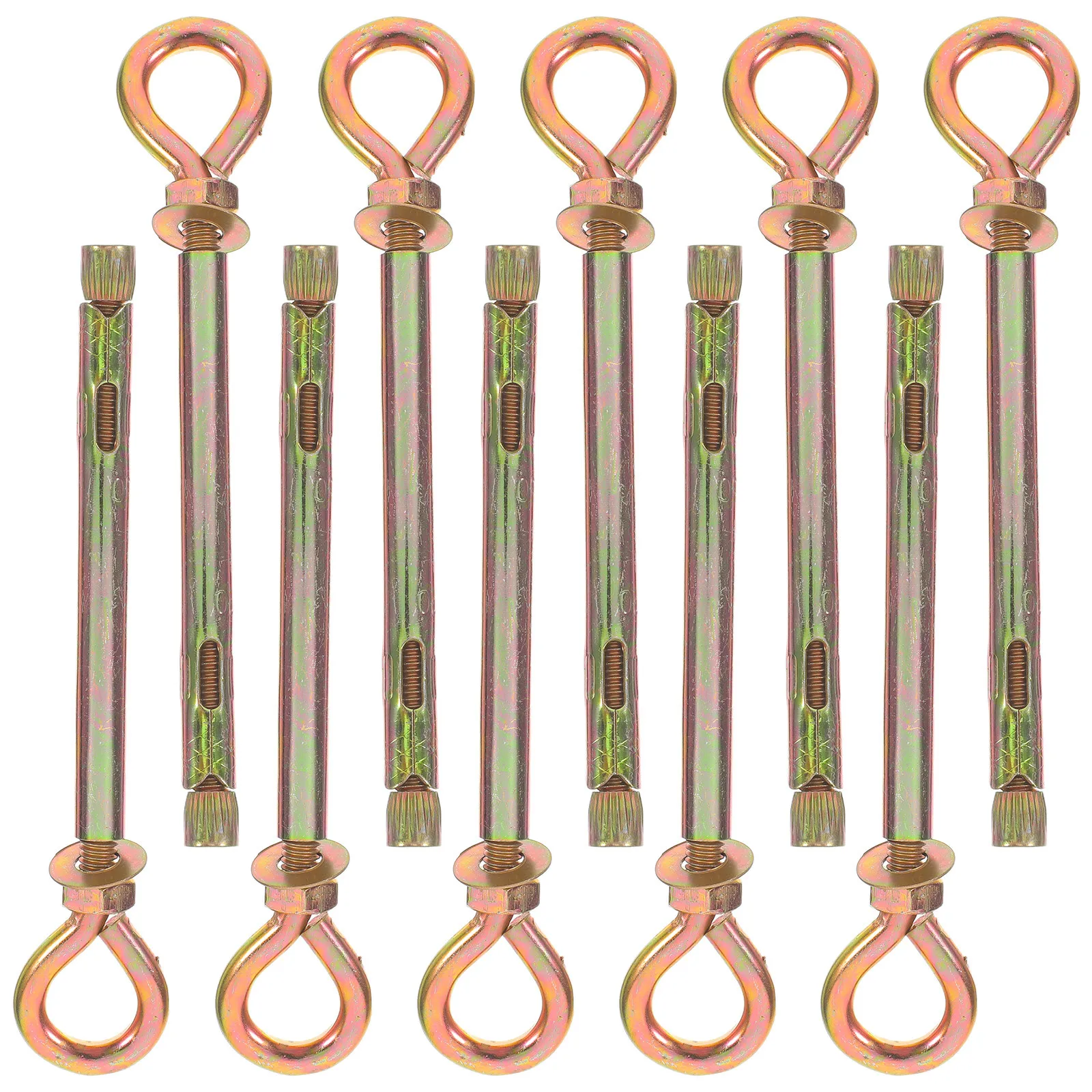 

10Pcs Heavy Duty Galvanized Expansion Eye Bolts Strong Design High Load Capacity Concrete Anchors Outdoor Hardware