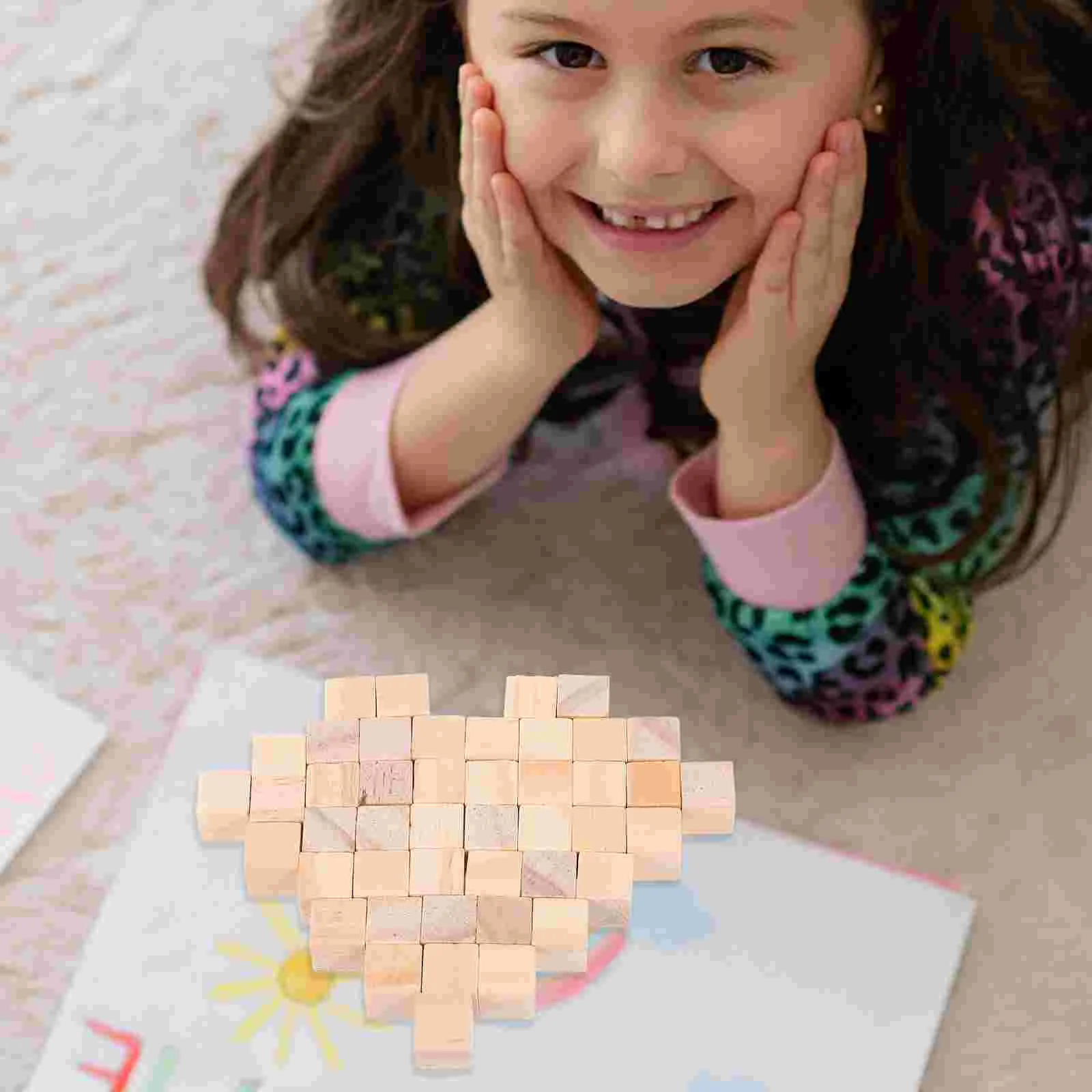 100 pezzi di blocchi di costruzione in legno massello fai da te volume quadrato mini fatto a mano 100 pezzi piccolo cubo vuoto giocattolo educativo cubi di legno bambino