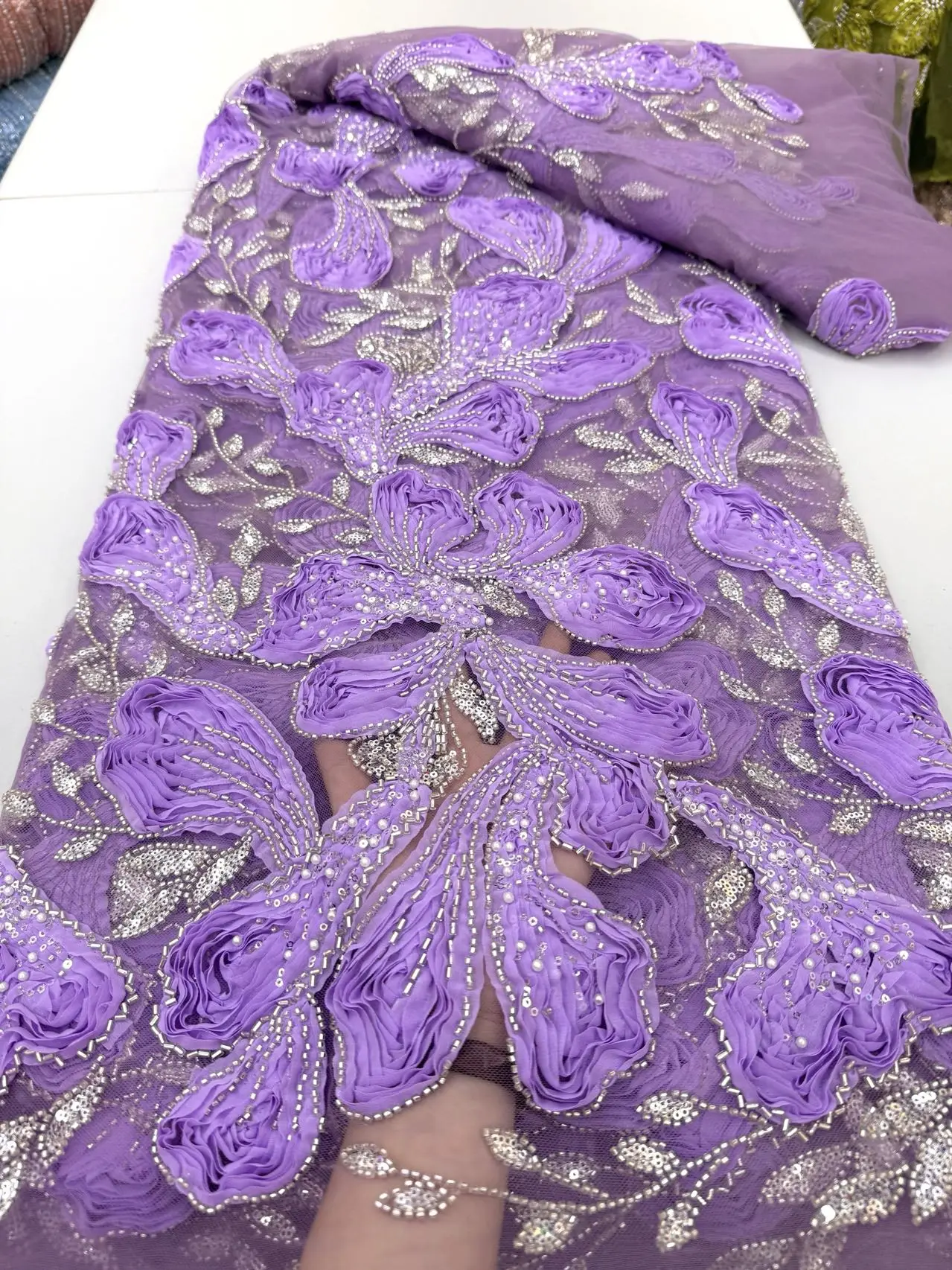 

Новейшее высокое качество 2025 года, африканская нигерийская ткань с тюлем, кружевная ткань, гипюровая вышивка, платья с блестками, JY466, 5 ярдов