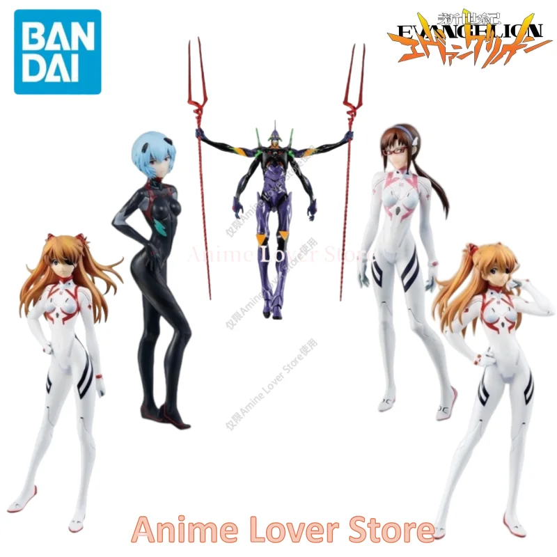 Bandai Original Ichiban Kuji EVANGELION Anime Figure EVA-13 Asuka Ayanami Rei Makinami Mari Illust Collectible Model Ornaments