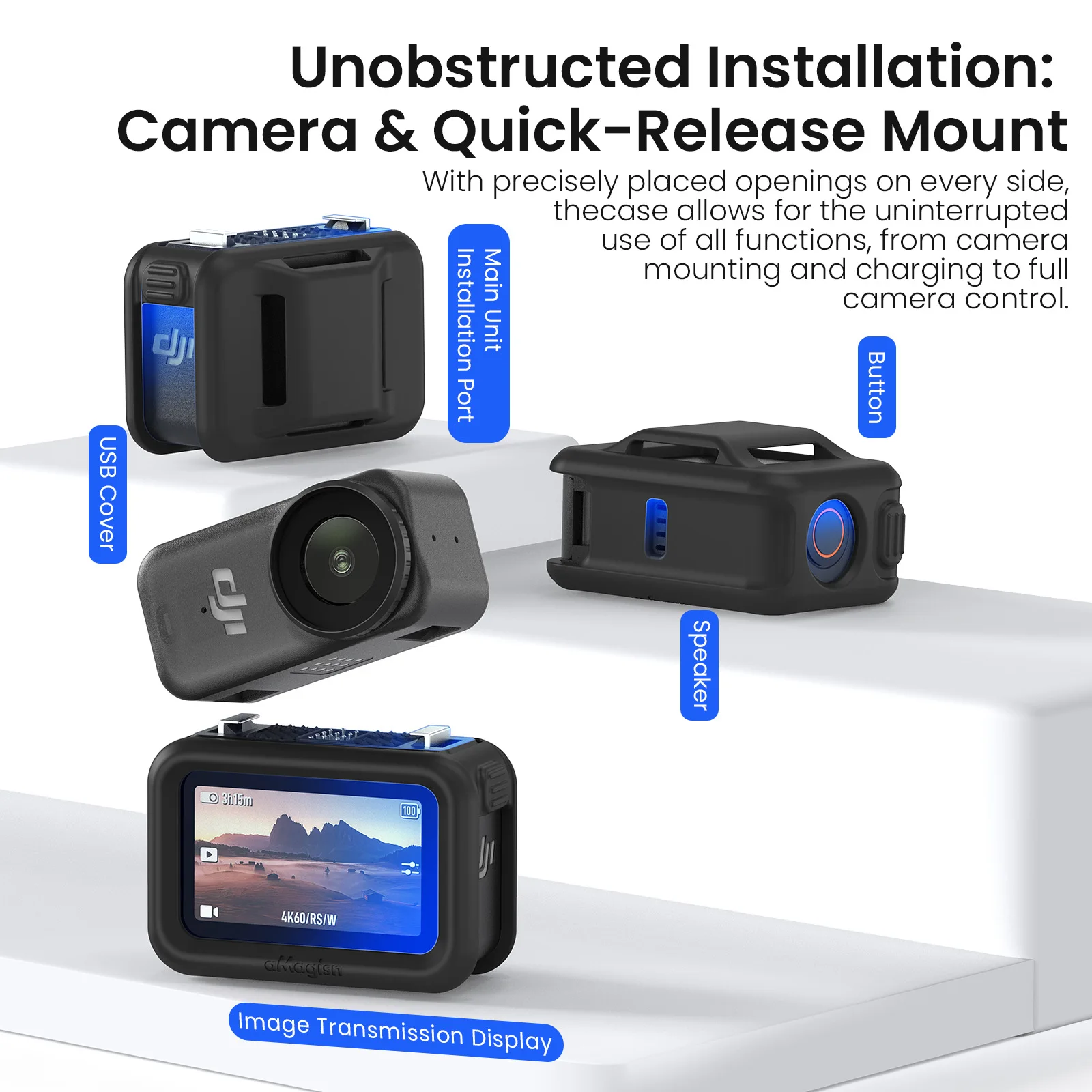 Opaska na nadgarstek aMagisn z silikonowym etui ochronnym, podwójne tryby mocowania do DJI Osmo Nano, wielofunkcyjne akcesorium Vision Dock — zdjęcie produktu 2