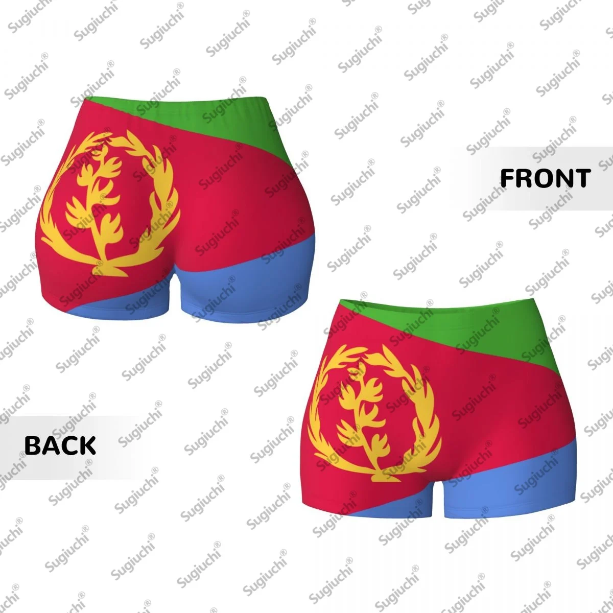 Pantalones cortos de yoga con bandera de Eritrea para mujer, entrenamiento, levantamiento de glúteos, cintura alta, gimnasio, correr, pantalones cortos