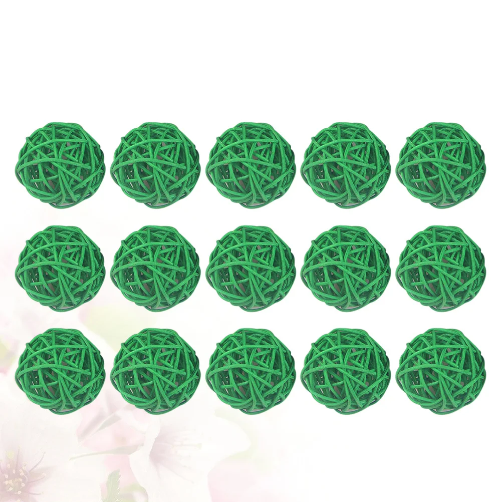 

15pcs Wicker Rattan Ball 5Cm Green Hanging Vine Decoration For Christmas Tree Wall Window Door Home Office Cafe Restaurant Diy