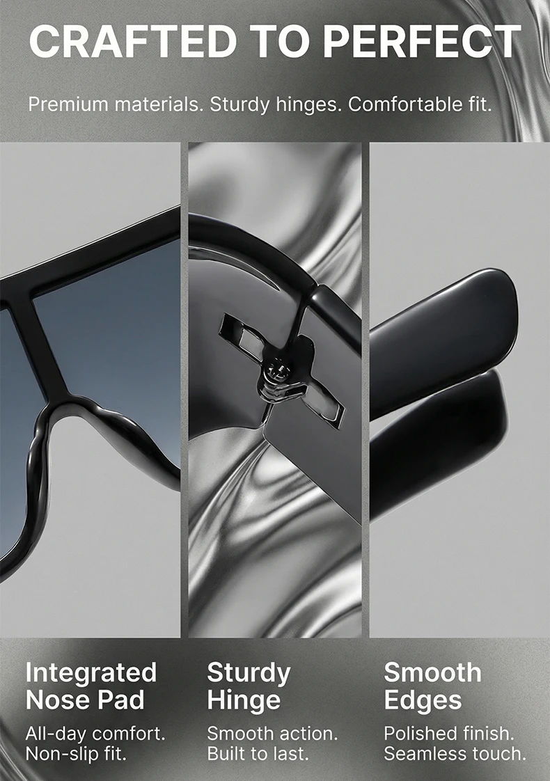 Y2K Übergroße Schutzbrille für Damen, Futuristisches Visier, Einteilige Steampunk-Brille mit Großem Rahmen, Punk-Sonnenbrille, Winddichte Eyewear – Detail 6