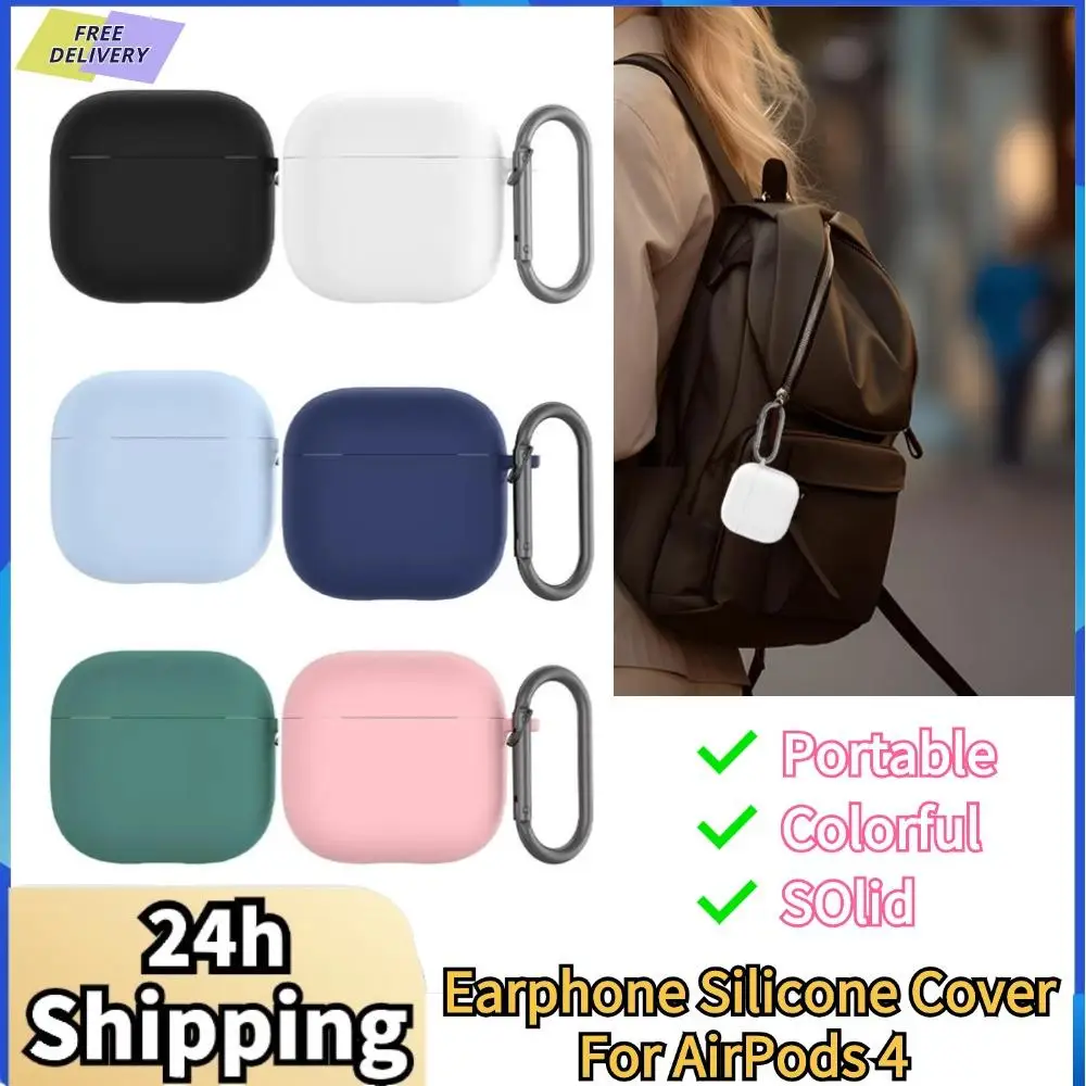 Suitable For AirPods 4 Earphone Silicone Cover Simple Solid Color Silicone Bluetooth Case For AirPods 4 Earphone Accessories