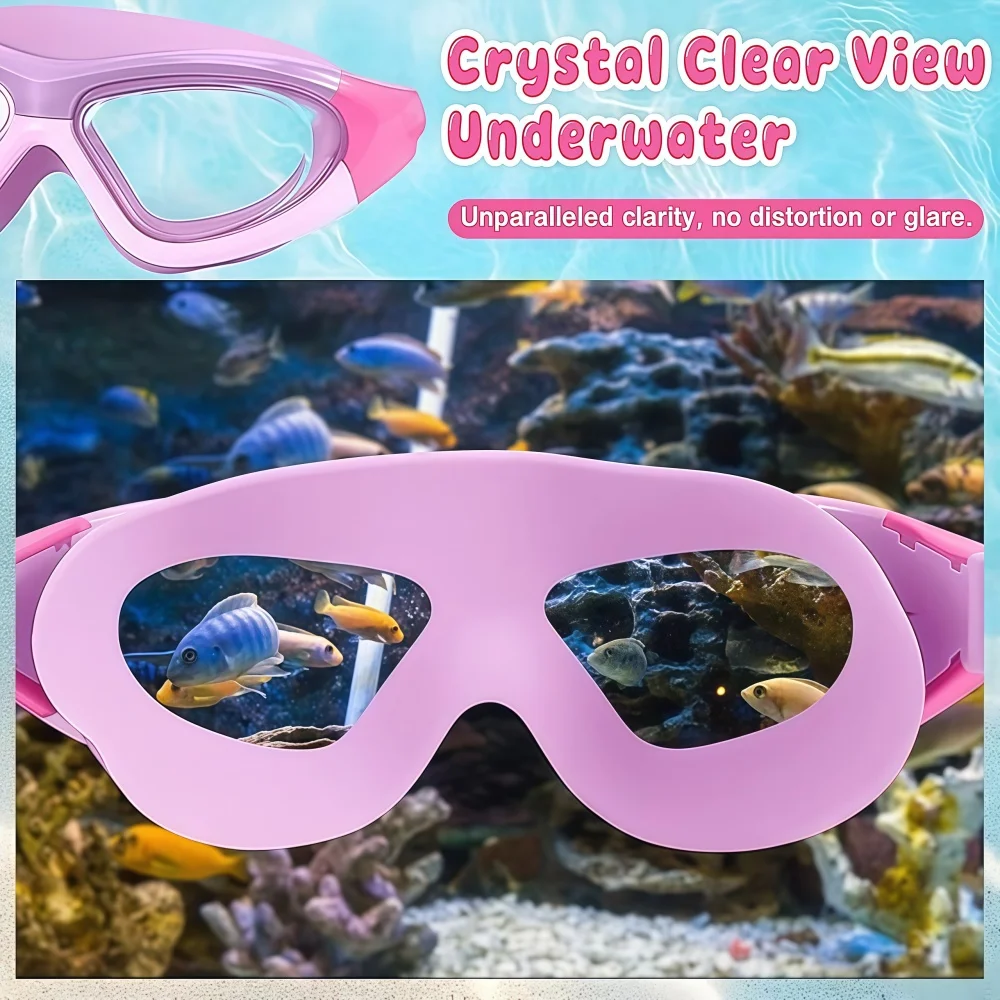Kids Swimming Goggles Anti-Fog High-Definition Large Frame Comfortable for Boys & Girls view 5