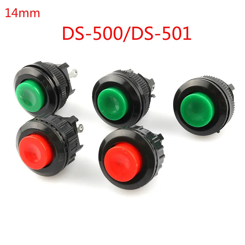 2pcs Ds-500 / Ds-501 Instantaneous Button Switches 14mm No / NC