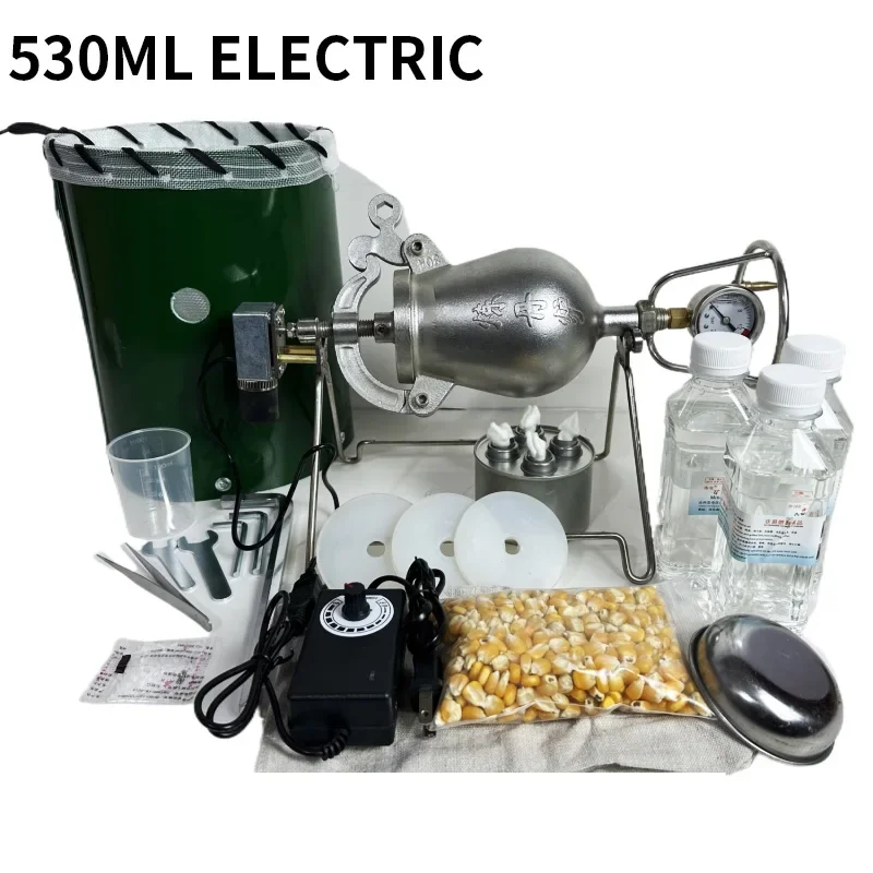 530ML/720ML/1000ML Home Popcorn Maker Electric Speed Control Rice Processing Commercial Traditional Hand-Crank Popcorn Maker