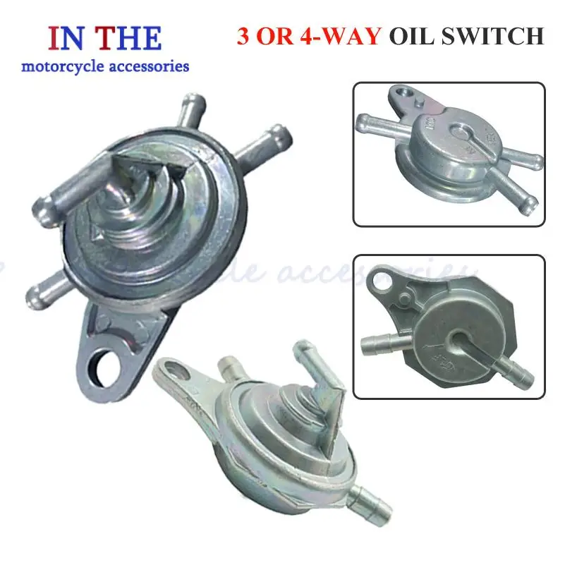 

3/4-way inline Vacuum Fuel Petcock Motocycle Valve Scooter Cock For GY6 50 125 150 cc Moped ATV