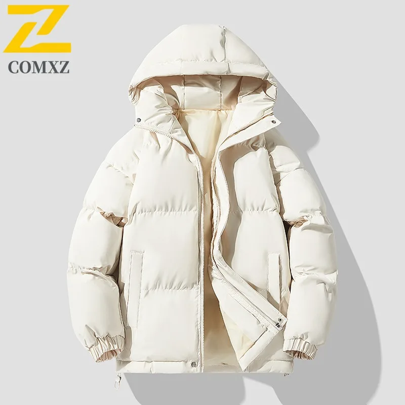 COMXZ coton manteau hommes hiver Hong Kong Style ample grande taille rembourré veste jeunesse matelassé à capuche bouffant léger coupe-vent