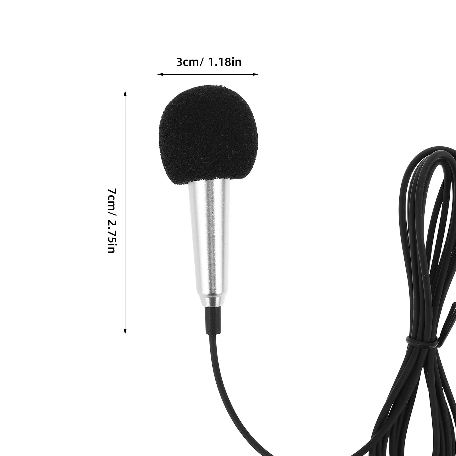 Microfono compatto argento per dispositivi mobili - Microfono compatibile per la registrazione vocale Karaoke e smartphone in streaming live