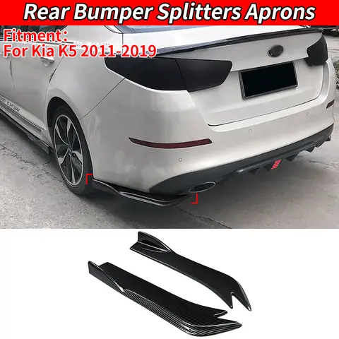 기아 K5 2011-2019 2016 자동차 리어 범퍼 스플리터 에이프런, 트렁크 립 스포일러, 카나드 윙 디퓨저 랩 앵글, 탄소 섬유 룩
