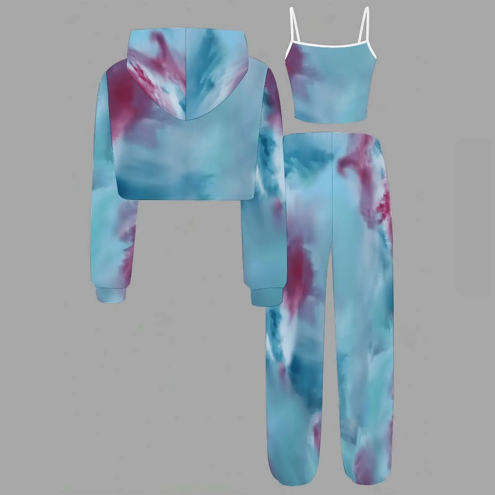 Kids Sweet Fashion Print Three Piece Retro Round Neck Coat  Soft  Skin-friendly Vest Everyday Beach Vacation Party Outfit