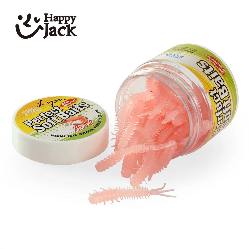 HappyjackSilicone worm soft fishing lure 4cm 0.4g Artificial rubber Earthworm baits Flexible Lures Pesca Jig Trout Jig soft bait