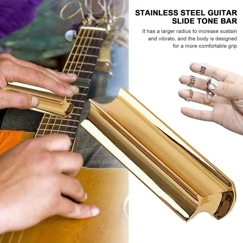 Chitarra Slide Tone Bar Guitar Slide Metal Steel Tone Bar per Dobro Standard Pearse Guitar Steel Bar Slide per chitarra in acciaio inossidabile