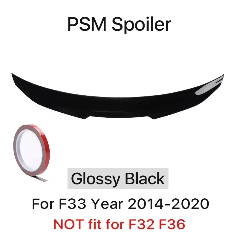 Kofferbak Spoiler Bumper Lip Voor BMW 4-serie F32 F33 F36 Koolstofvezel PSM M4 MP Stijl Vleugel Staart Kit 2014-2020 Glanzend Zwart - afbeelding 1