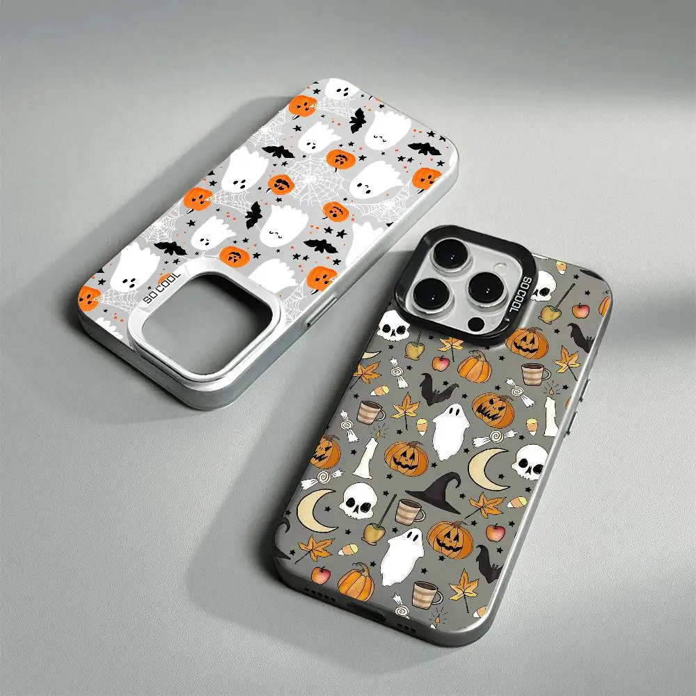 

Halloween Pumpkin Ghost Phone Case For iPhone 17Air 16 15 14 13 12 11 Pro Max Plus Color Anti Fall Cover