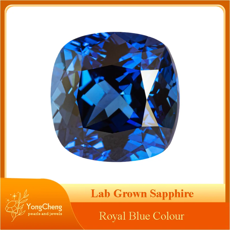 

Lab Grown Sapphire Royal Blue Colour Square Cushion VVS1 Charms Beads Diy Jewelry Making Materials Selectable AGL Certificate