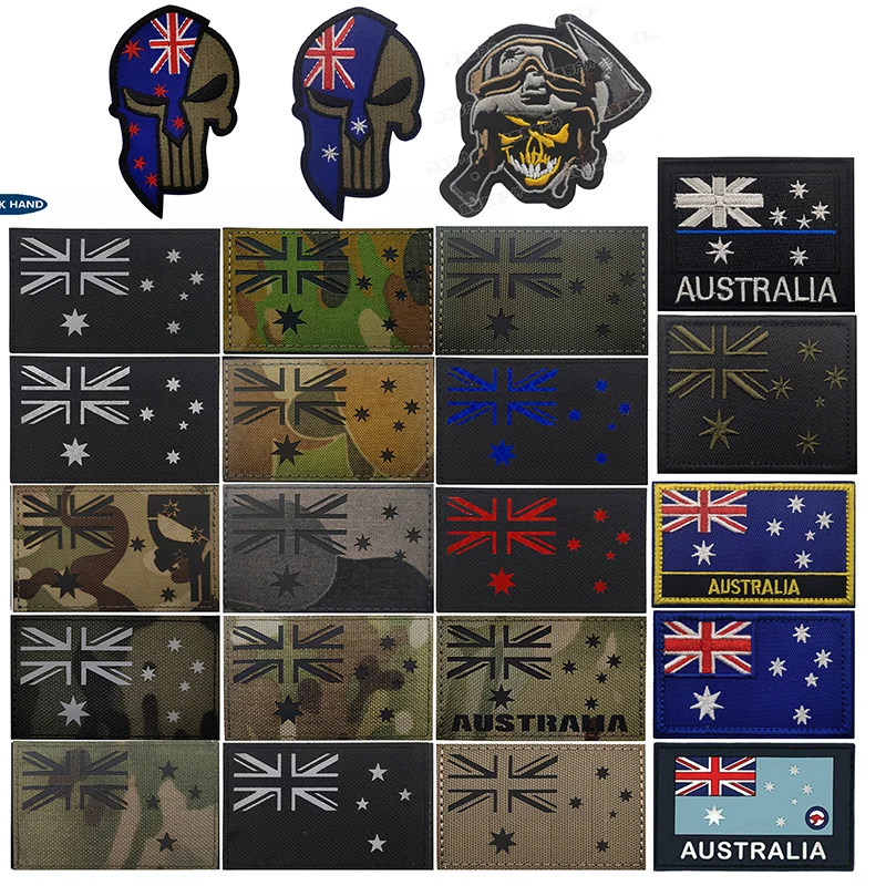 PVC/Embroidered Oceania New Zealand Australia Flag Patches Stripes Australian Flag Badges