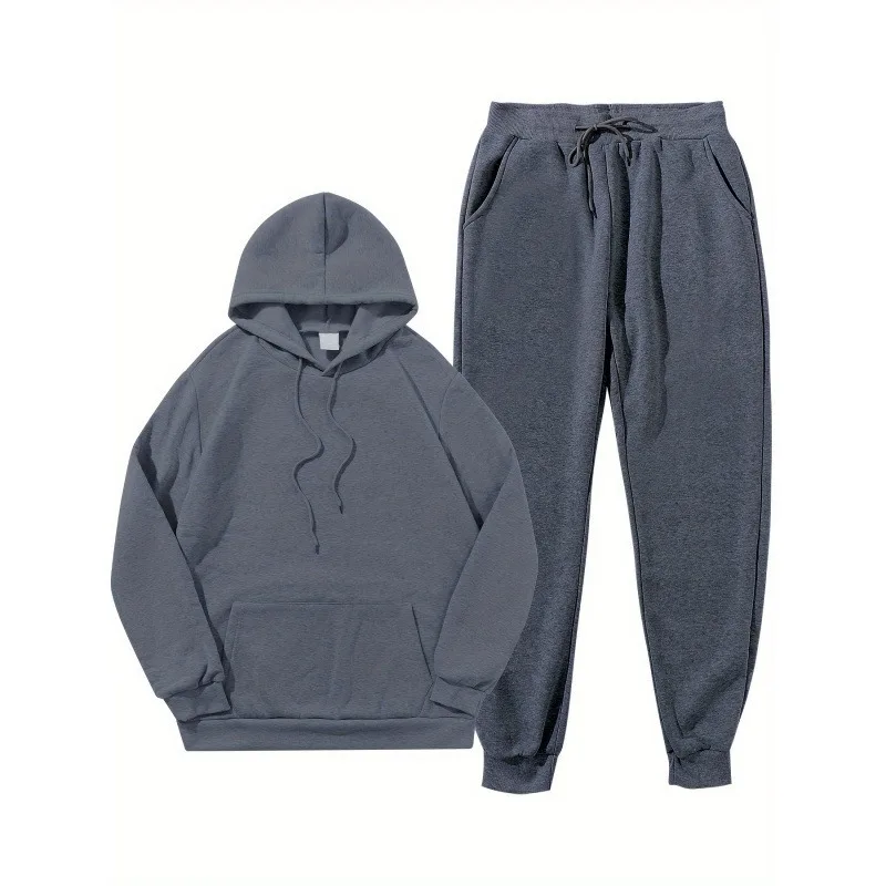 

Men's 2pc Tracksuit Set Hooded Sweatshirt and Joggers Autumn Winter Casual Outfit New Fashion Hoodies and Sweatpants for Men