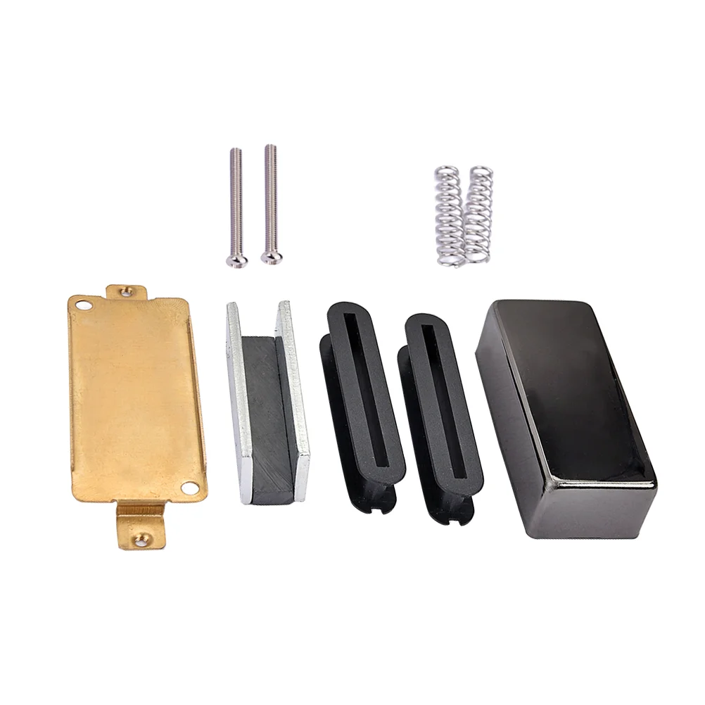 Set of Guitar Closed Humbucker Pickup Cover Pickup Baseplate Slug Bobbins Magnet Double Coil Humbucker Pickup Kits for Style