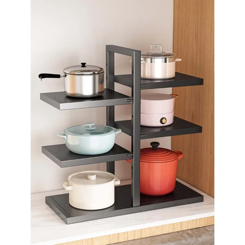 

Kitchen Pot Rack Shelf Multi-layer Layered Multifunctional Lower Sink Stove Cabinet Adjustable Shelf