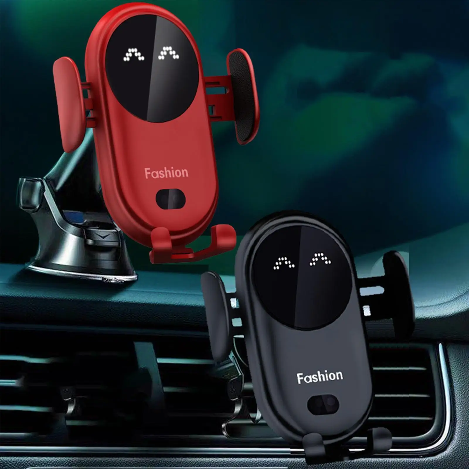 

10W Car Wireless Charger Sucker Support Infrared Sensor Auto-Clamping Air Vent Phone Holder for iPhone 15 14 13 Samsung S23 S22