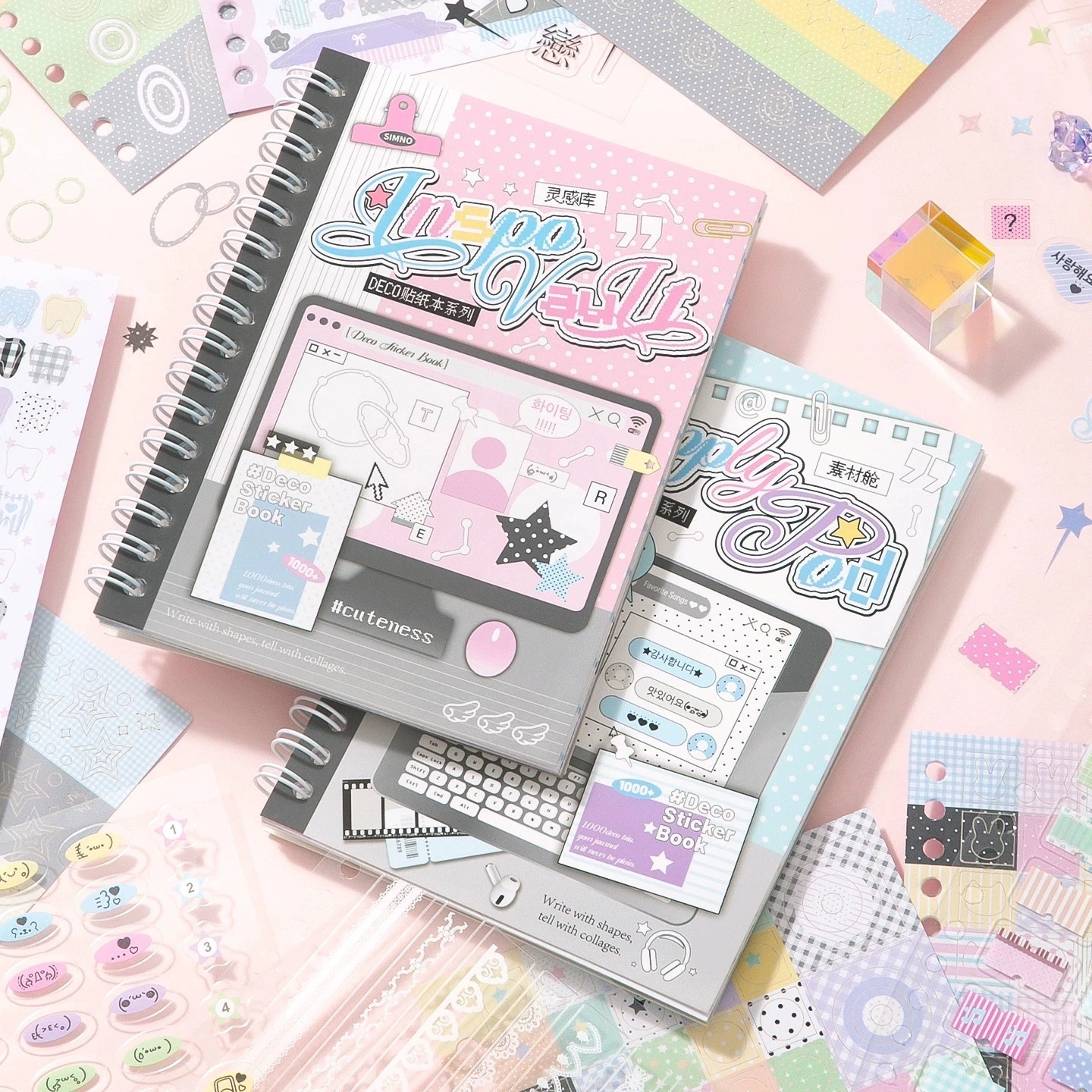 24 Sheets/Piece Stickers Book Ins Korean Style Girl Sticker Cute Kpop Deco Stickers Scrapbook Journal DIY Decoration