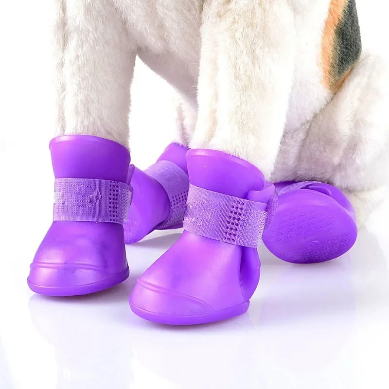 Silicone Waterproof Dog Shoes for Rain Plastic Anti Slip Dog Clothes Summar Accessories Pet Dog Boots Dog Cat Supplies - view 3