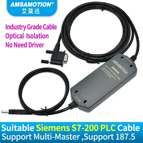 Imagen 2 del producto Cable de programación Siemens para S7-200 Smart, Cable de programación compatible con PLC, ST, SR, CRS, línea de datos, descarga de USB-PPI, 6ES7, 901-3DB30-0XA0