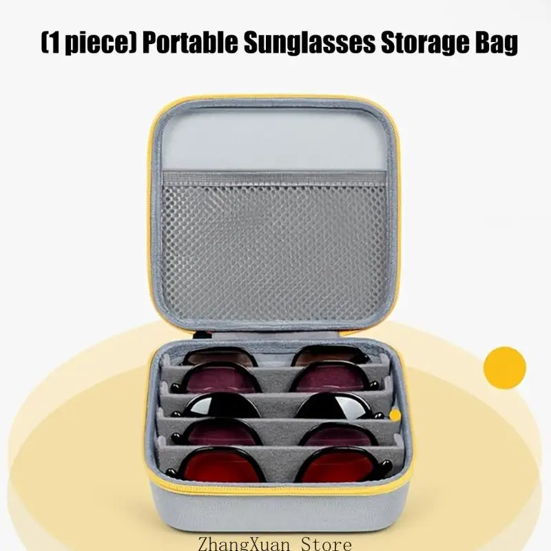 Multi-Paar-Sonnenbrillenhalter mit flexiblen Trennwänden, tragbare Brillen-Aufbewahrungsbox für Pendler oder Urlaub, 3 x – Detail 9