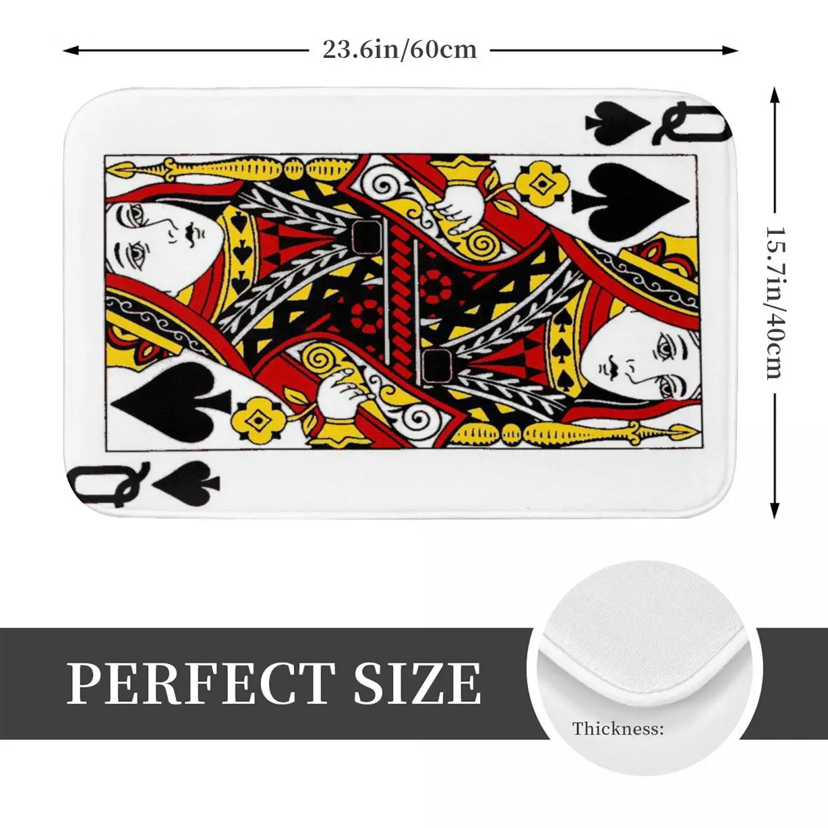 Casino Nights Red Queen Of Hearts Anti-slip Doormat Floor Mat Sand Scraping Carpet Rug for Kitchen Entrance Home Bathroom Mats
