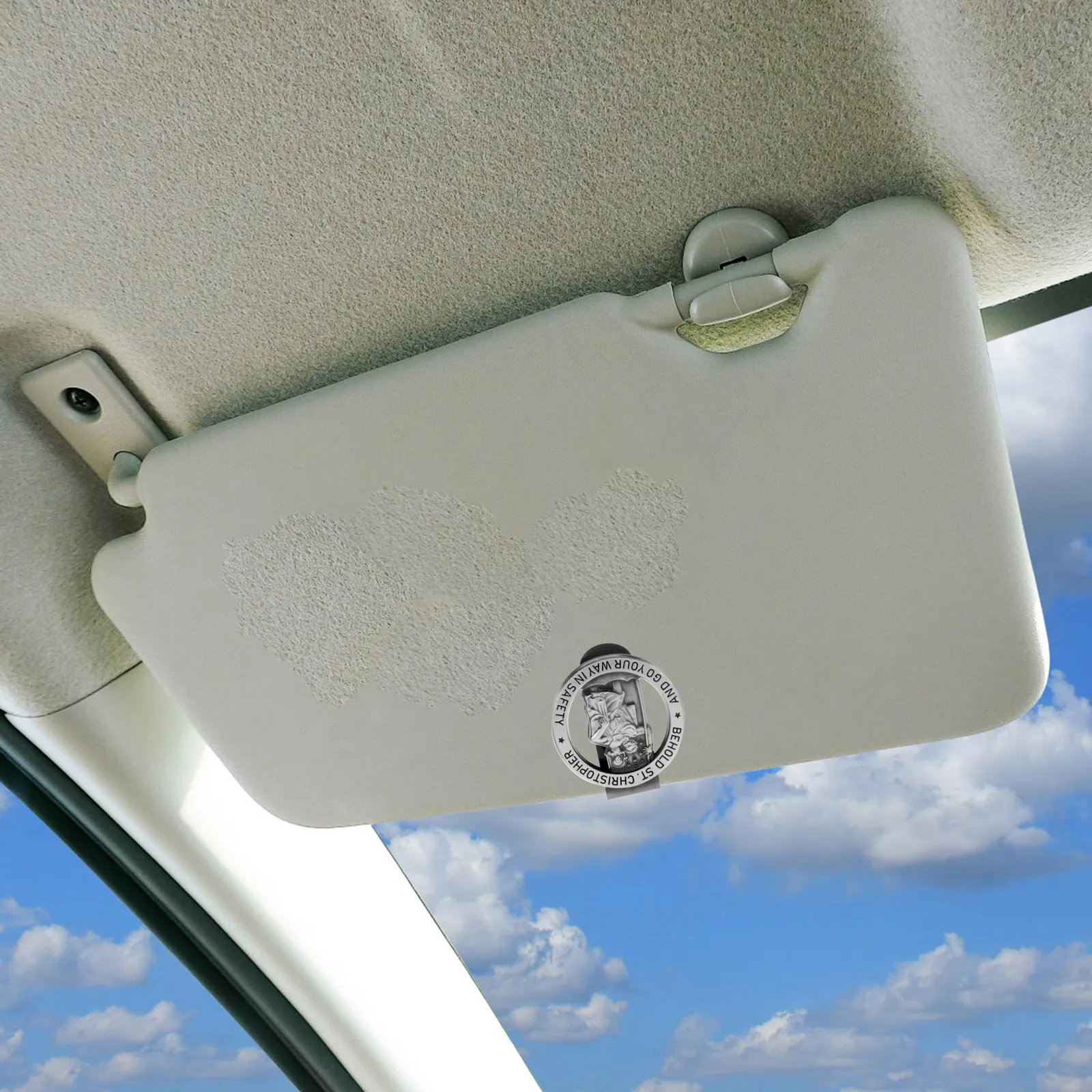 

Sun Visor Clips Zinc Alloy Bless for Car Decor Metal Safety Holder Medal New Drivers Protection Auto Interior