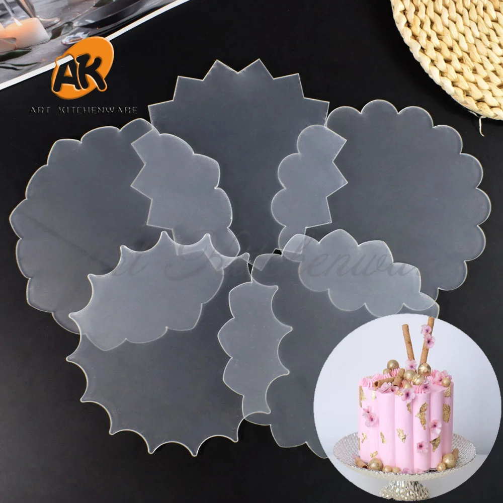 

2pcs polygon Acrylic Cake Disc Cast Plexiglass Panel Transparent Plastic Plexi Glass Board for Signs DIY Display Projects Craft