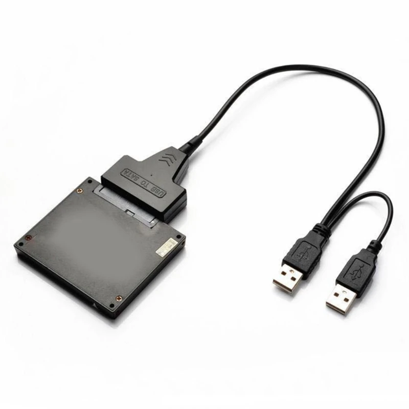 adaptador USB para SATAs para SSDs/HDD 2,5 polegadas, transferência dados velocidade rápida com duas portas
