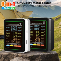 6 in 1 Air Quality Detector Household CO2 TVOC CO HCHO PM10 PM2.5 Monitor Office Wall Hanging LCD Display Air CO2 Detector