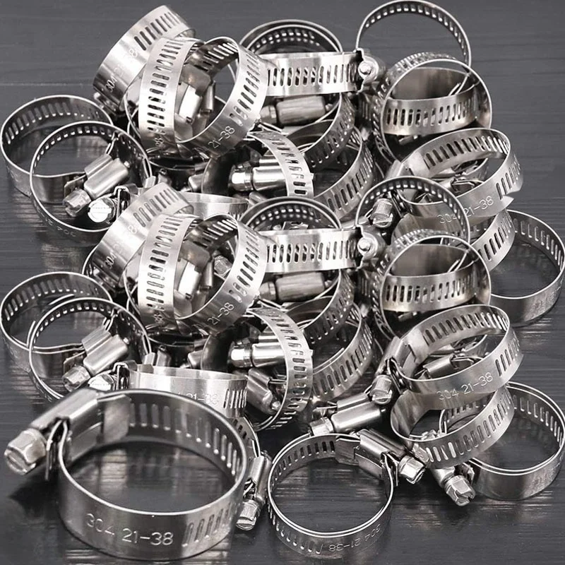 Clips de serrage colliers de serrage 6mm-29mm collier de serrage en acier inoxydable collier de serrage ensemble en acier inoxydable clips de tuyaux automobiles outil fixe