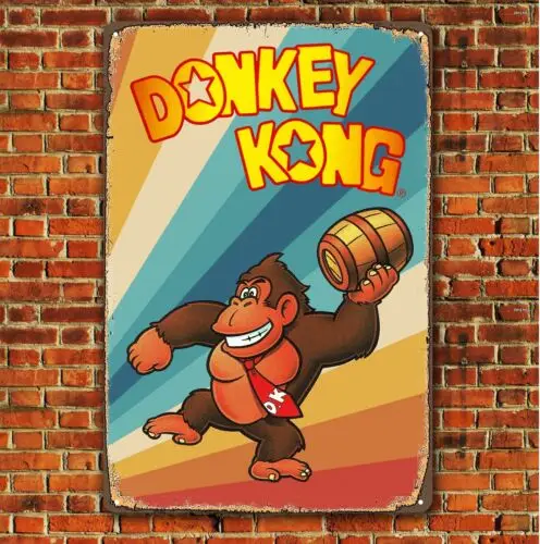 1p, металлический плакат в стиле ретро для видеоигр Donkey Kong Nintendo — (размер) жестяная вывеска