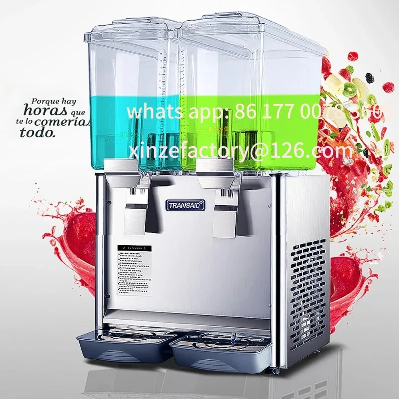 

Customizable Two-cylinder juice machine Drink container 9L *2 Commercial Juice Dispenser Cool & Hot Beverage Machine 220v 280W