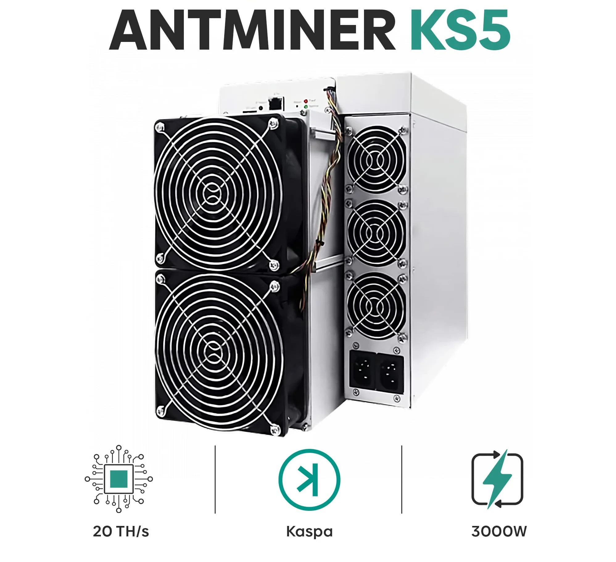 KAS Hash Miner refrigerado a ar, KS5 PRO, KS5 20T, 21T, 3000W, 150J/T, Novo