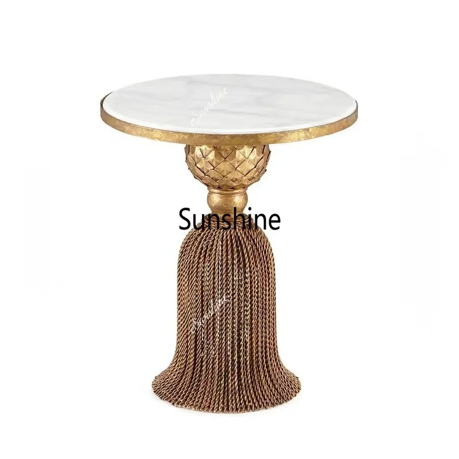 YDesign personalized and creative corner few American retro sofa round table small apartment