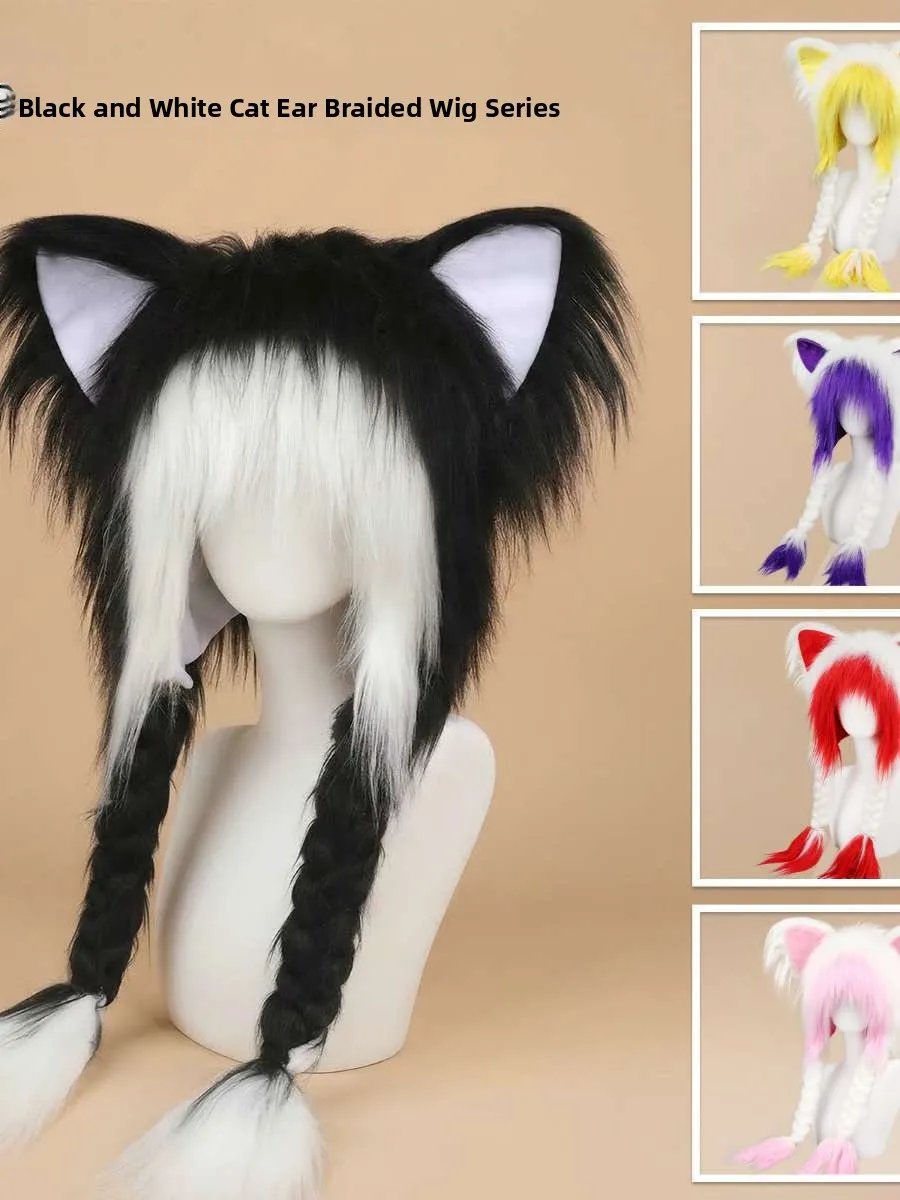 chapeau-en-peluche-a-oreilles-d'animal-style-anime-neutre-moelleux-pour-cosplay-et-usage-quotidien-accessoire-de-la-saison-printemps