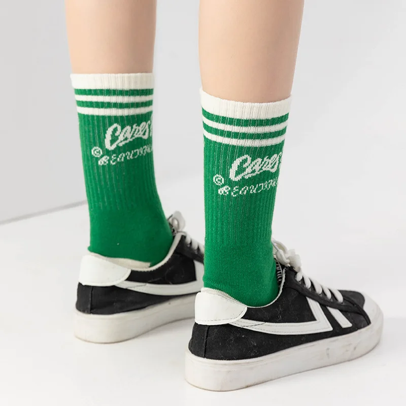 Sports Socks For Women In Autumn Winter Thickened Insulation Medium Tube Cotton Socks Outdoor Camping Running Hiking Solid Color